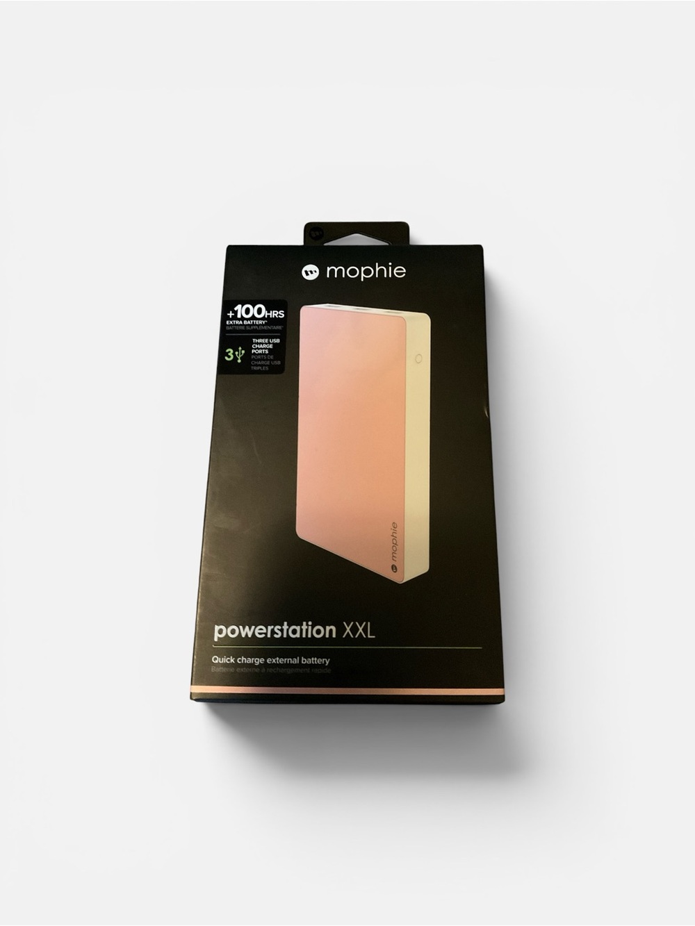 mophie Powerstation XXL Portable Charger - Pink & White Trim